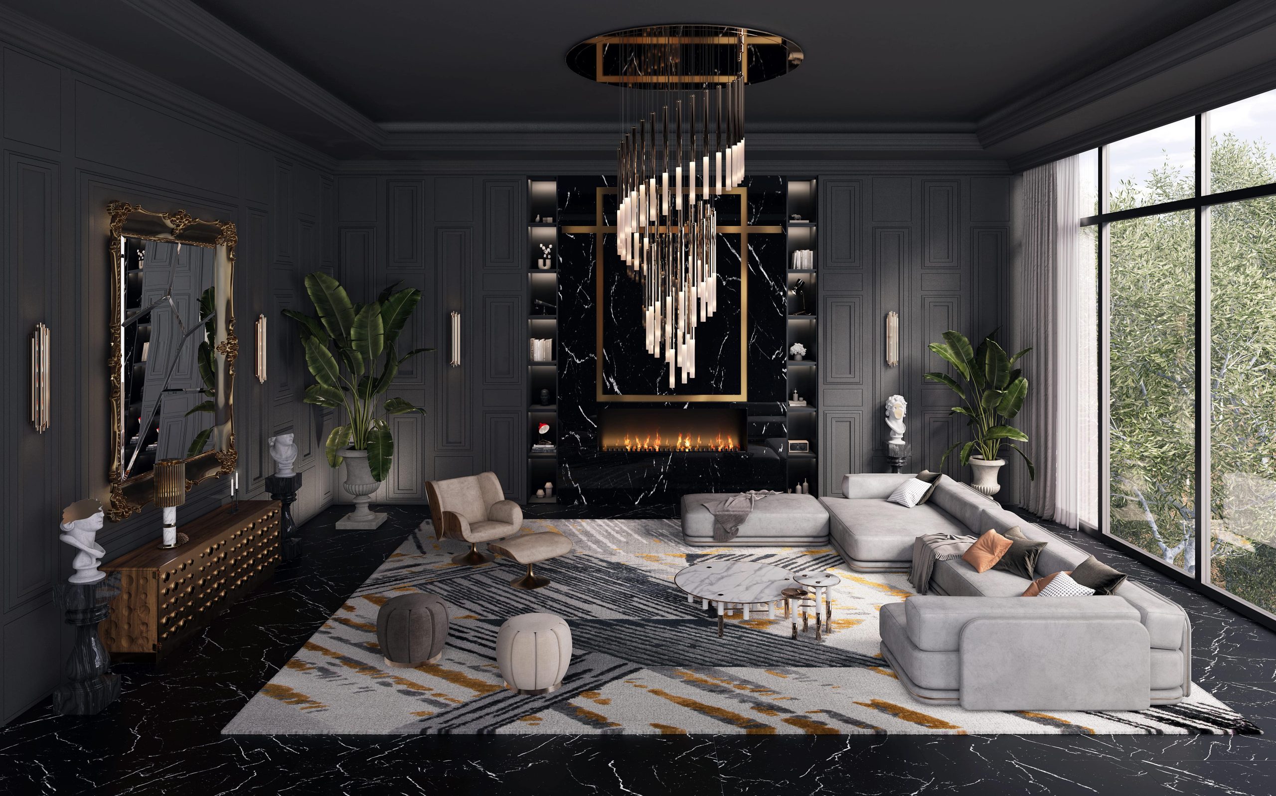 ديكورات صالات استقبال فخمة